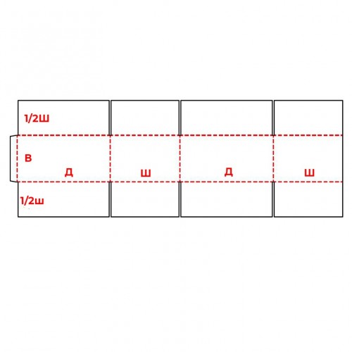 развертка Короб классический с клапанами встык FEFCO 201