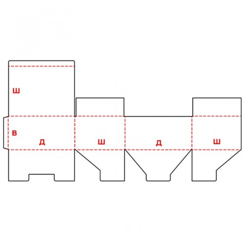 развертка Короб «ласточкин хвост» с крышкой FEFCO 215