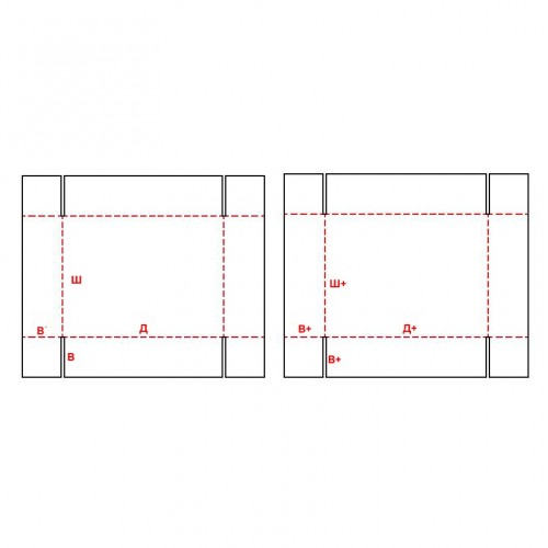 развертка Короб+крышка однобортный под степлер FEFCO 301