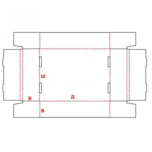 развертка Поддон двубортный по ширине FEFCO 422