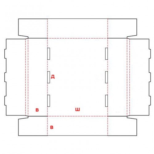 развертка Поддон двубортный по длине FEFCO 423
