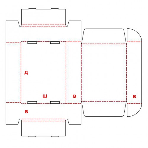 развертка Короб с «ушками» FEFCO 427