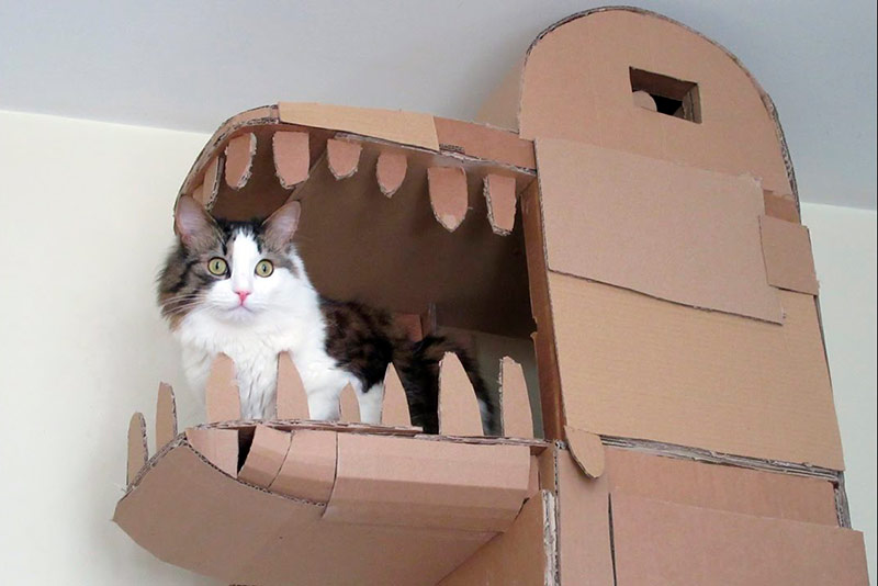 Дом для кота из гофрокартона